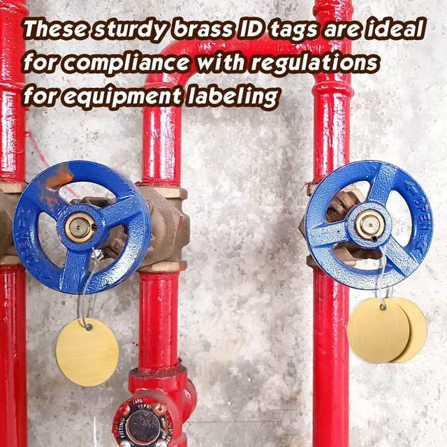 Alt view image 3 of 6 - 500 Pcs 1.50 Inch Solid Brass Tags for Stamping, Round Golden Blank Brass Tag with Hole for Pets, Plants, Valve, Keys, Doors