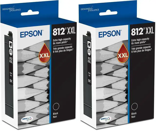 Main image of 812 DURABrite Ultra Ink Extra-high Capacity Black Cartridge (T812XXL120-S) Works with Workforce Pro WF-7310,7820,7840,EC-C7000,(Pack of 2)