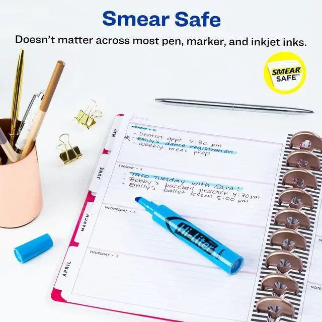 Alt view image 2 of 6 - Hi-Liter Desk-Style Highlighters, Smear Safe Ink, Chisel Tip, 12 Fluorescent Blue Highlighters (24016) (Pack of 12)