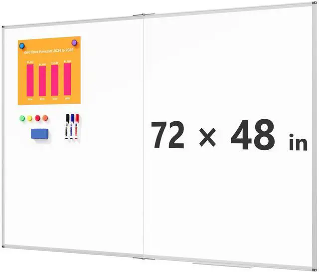 Main image of Magnetic White Board Dry Erase Board for Wall, 72" x 48" (6' X 4') Wall-Mounted Large Giant Whiteboard for School, Classroom, Office & Home