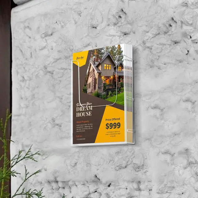Alt view image 6 of 6 - Acrylic Brochure Holder 8.5 x 11 Inches Wall Mount Flyer Holder Plastic Slat Wall Display Single Pocket Box for Magazines Poster Papers Files Menu Pamphlet Literature Documents (24)