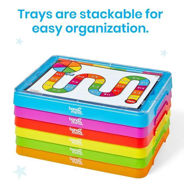Alt view image 5 of 7 - Little Minds at Work Game Tray Set by Tara West, Includes Reading & Math Preschool Learning Activities, Science of Reading Manipulatives, Math Games for Kids, Teacher Supplies for Classroom