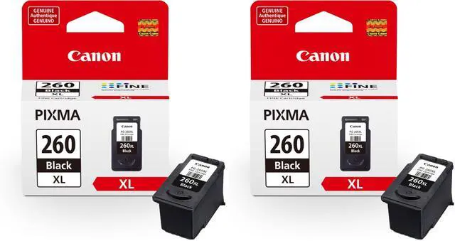 Main image of PG-260 XL Genuine Black Ink Cartridge,Compatible with TS5320/6420/6420a,TR7020/7020a,(Pack of 2)