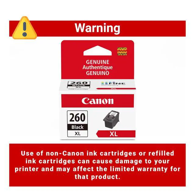 Alt view image 5 of 7 - PG-260 XL Genuine Black Ink Cartridge,Compatible with TS5320/6420/6420a,TR7020/7020a,(Pack of 2)