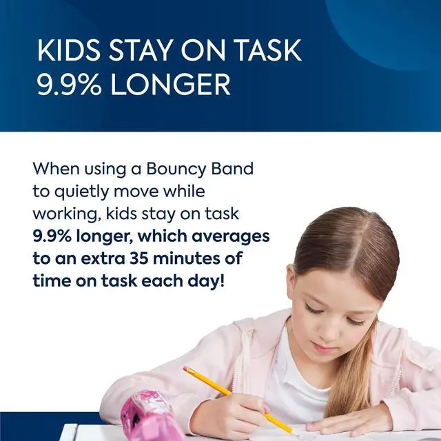 Alt view image 3 of 7 - Bouncyband Original for Student Desks Desk Bands for 20 to 28 Wide Desk Legs with 1.5 Diameter Support Pipes Silent Sensory Tool Increases Focus & Relieves Stress