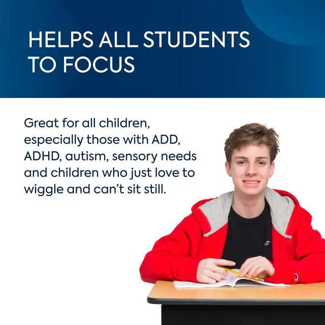 Alt view image 5 of 7 - Bouncyband Original for Student Desks Desk Bands for 20 to 28 Wide Desk Legs with 1.5 Diameter Support Pipes Silent Sensory Tool Increases Focus & Relieves Stress