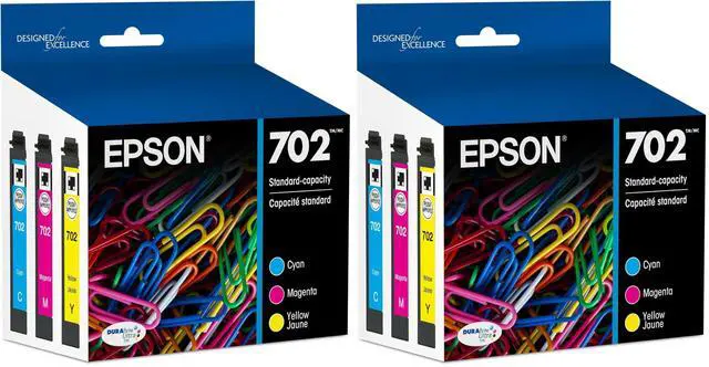 Main image of 702 DURABrite Ultra Ink Standard Capacity Color Combo Pack (T702520-S) Works with Workforce Pro WF-3720,3730,3733,(Pack of 2)
