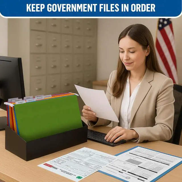 Alt view image 7 of 7 - 100 Pack Hanging File Folders Legal Size 8.5x14 - Colored Hanging Folders for Filing Cabinet with 1/5-Cut Adjustable Tabs Files for Filing Cabinet Organizer File Hangers for File Cabinets with Hooks