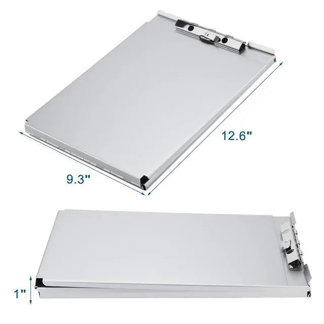 Alt view image 2 of 6 - Recycled Aluminum Storage Clipboard, Clipboard Box Set of 4, Form Holder, Suitable for School, Office, Jobsite or Medical Staff, Silver
