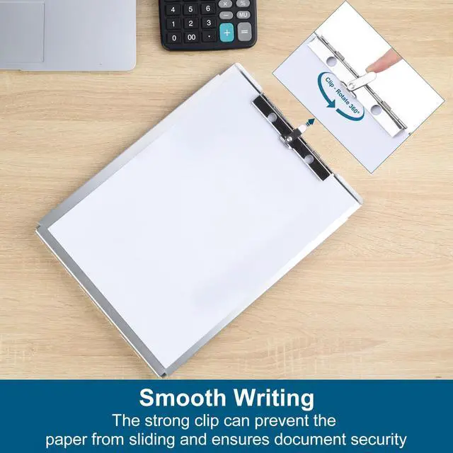 Alt view image 3 of 6 - Recycled Aluminum Storage Clipboard, Clipboard Box Set of 4, Form Holder, Suitable for School, Office, Jobsite or Medical Staff, Silver
