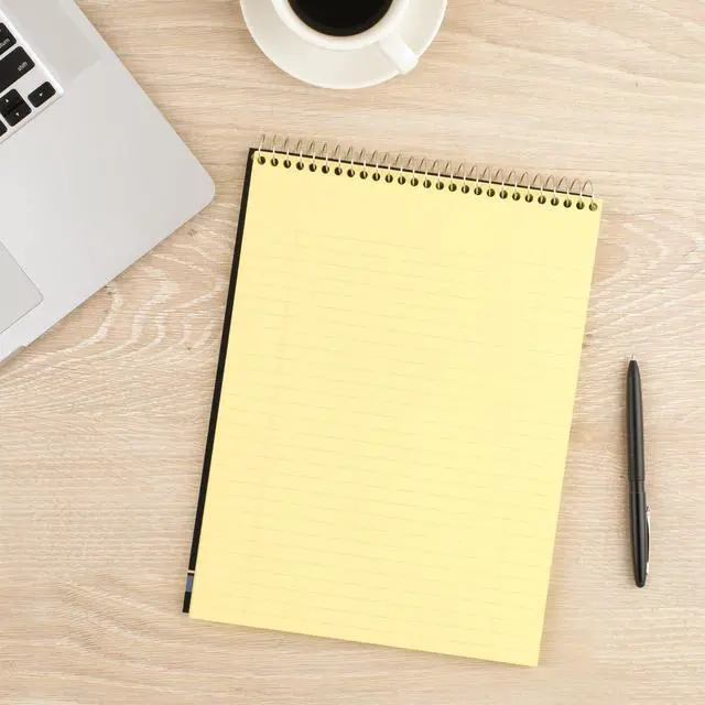 Alt view image 2 of 7 - Writing Pads,Wide Ruled Paper,8-1/2" x 11",70 Sheets,Memo Pads,Note-Pads,Steno-Pads,Yellow (59880),(Pack of 12)