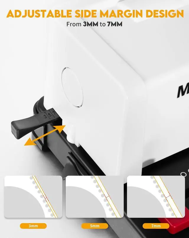 Alt view image 4 of 7 - Spiral Binding Machine, 4:1 Pitch, 12 Sheets Punch Capacity, Electric Coil Insert, Book Binder Machine for A4/A5/Letter Size Paper, Come with 1 Box pcs 5/16'' Coils & Pliers