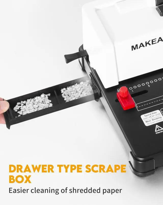 Alt view image 6 of 7 - Spiral Binding Machine, 4:1 Pitch, 12 Sheets Punch Capacity, Electric Coil Insert, Book Binder Machine for A4/A5/Letter Size Paper, Come with 1 Box pcs 5/16'' Coils & Pliers