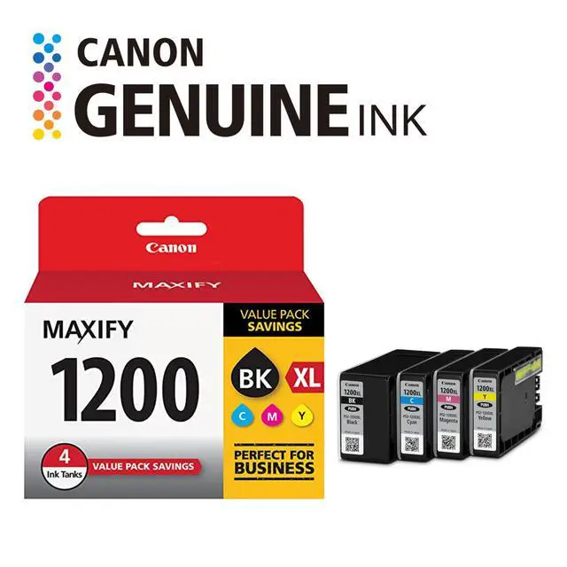 Alt view image 2 of 7 - PGI-1200 XL Genuine Four Color Value Pack, Compatible with MAXIFY: MB2120, MB2720, B2020, and MB2320 (Optional) Printers