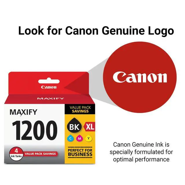 Alt view image 5 of 7 - PGI-1200 XL Genuine Four Color Value Pack, Compatible with MAXIFY: MB2120, MB2720, B2020, and MB2320 (Optional) Printers