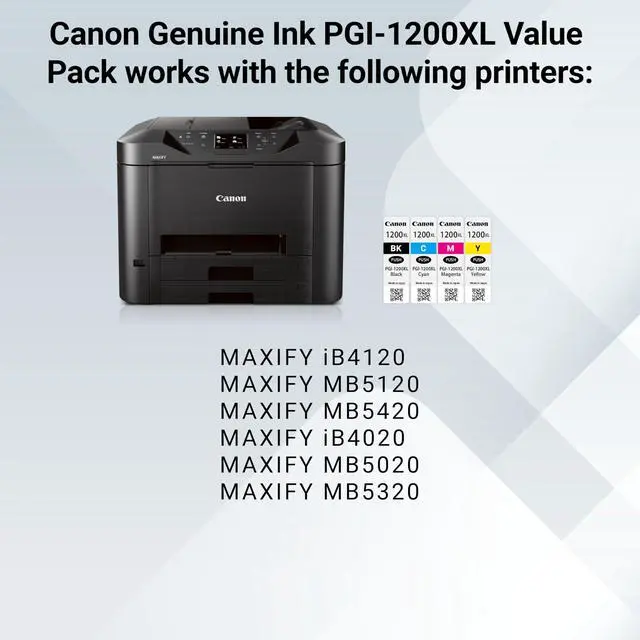 Alt view image 6 of 7 - PGI-1200 XL Genuine Four Color Value Pack, Compatible with MAXIFY: MB2120, MB2720, B2020, and MB2320 (Optional) Printers