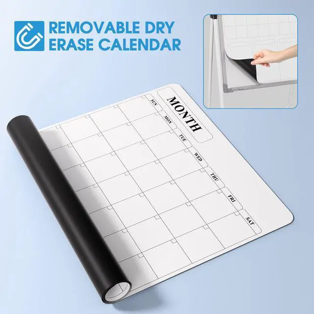 Alt view image 3 of 6 - Whiteboard with Stand 36" x 24" Easel Whiteboard Monthly Calendar | Double-Sided Height Adjustable Large Board, Foldable, Portable Dry Erase Board for Home, Office, Classroom Planning, Teaching