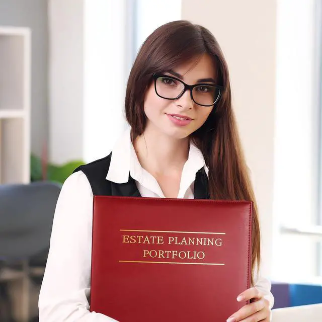 Alt view image 5 of 6 - 4 Pcs Estate Planning Portfolio Binder PU Leather 3 Ring Binders with Gold Title and Index Tab Dividers, 11'' x 11.8'' x 2.4'' Estate Planning Organizer(Red)