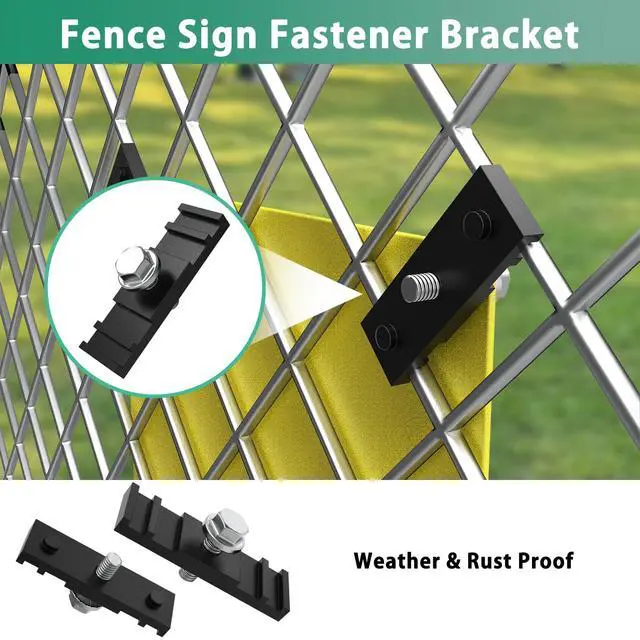 Alt view image 2 of 7 - 100 Pcs Chain Link Fence Sign Mount Fastener Bracket Clip Chain Link Fence Sign Bracket Bolt for Standard Mounting Support Rack Banner Display Sign Mount Outdoor Décor