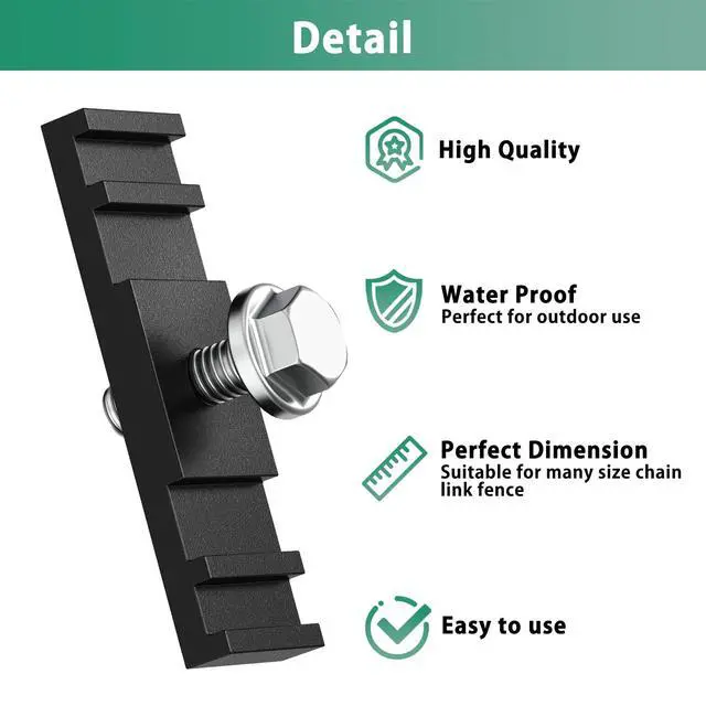 Alt view image 7 of 7 - 100 Pcs Chain Link Fence Sign Mount Fastener Bracket Clip Chain Link Fence Sign Bracket Bolt for Standard Mounting Support Rack Banner Display Sign Mount Outdoor Décor