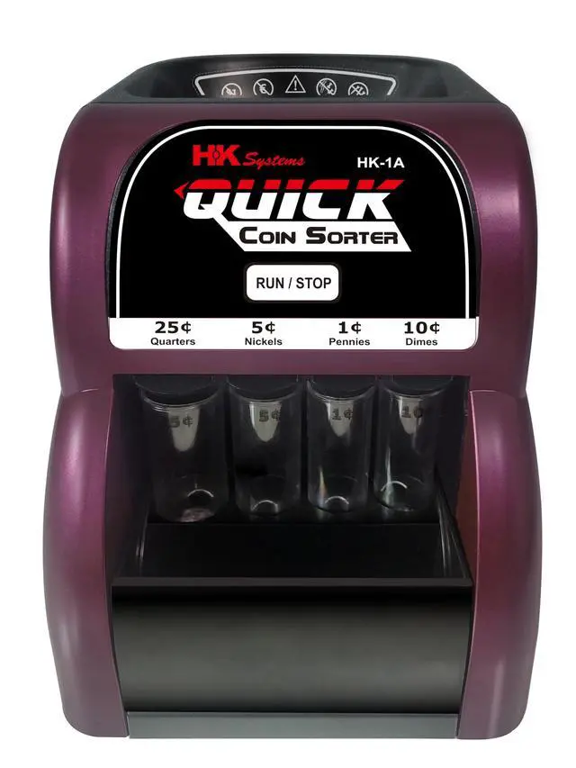 Alt view image 4 of 5 - HK-1A, USD Coin Sorter, Sorts 260 Coins Per Minute into Coin Wrappers, 1 Row Coin Wrapper Tubes Included
