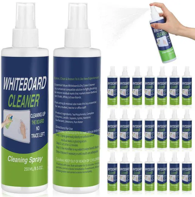 Main image of 24 Pack Whiteboard Cleaner Spray Bottle 8.5oz Dry Erase Spray | Board Surface Cleaner Removes Stubborn Marks from White Board Chalkboard