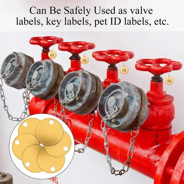 Alt view image 3 of 7 - 400 Pcs Round Brass Tags, 1-1/4 Inch Diameter, Gold Blank Metal Stamping Key Brass Tags with Hole Engraving for Pets, Dogs, Plants, Doors
