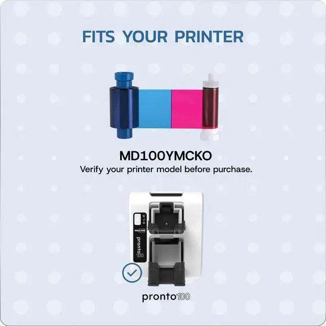 Alt view image 2 of 7 - 2 x Magicard Pronto 100 Printer MD100YMCKO Color Ribbon - YMCKO - 100 Prints Software Demo Card