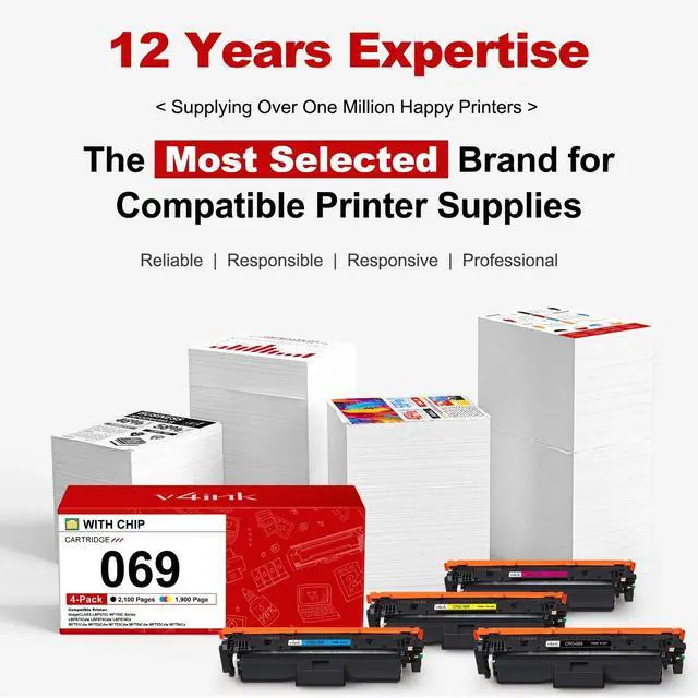Alt view image 6 of 7 - 069 Toner Cartridge 4 Pack Replacement for Canon 069 MF751Cdw | Compatible for Canon imageCLASS LBP670C MF756Cx MF750C Series LBP673Cdw LBP674Cdw MF753Cdw MF754Cdw Printer