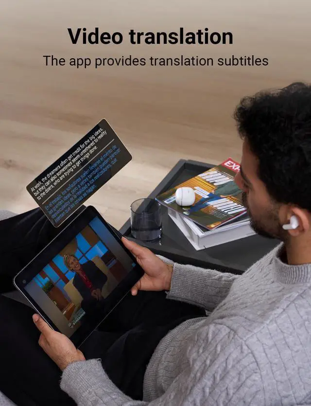 Alt view image 2 of 7 - Polypal P1 AI Translation Earbuds Real Time,138 Languages 7-in-1 Translator Earbuds, Audifonos Traductores Inglés Español,Speech & Video Translator Bluetooth for Business,Travel,Learning Warm White