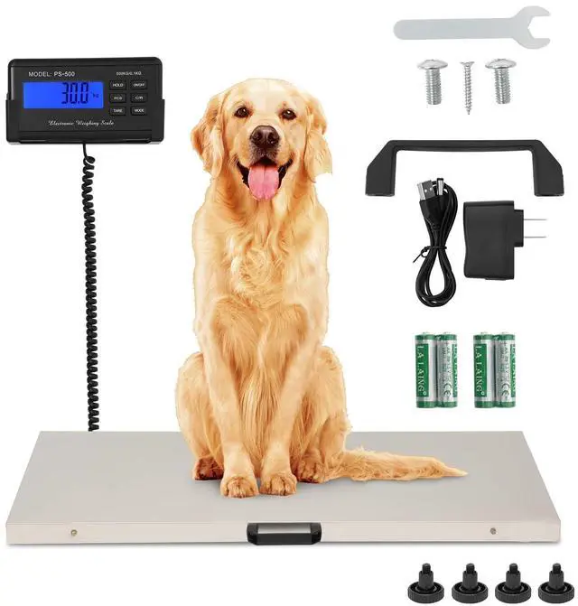 Main image of Dog Weight Scale for Large Breed Precision Dog Scale - 1100lb x 0.2lb Precision Pet Scale, Livestock Weight Scale with Large Stainless Steel Platform 41 x 21, Vet Scale for Dog, Sheep