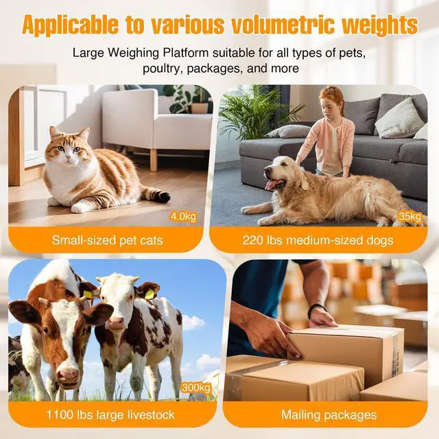 Alt view image 7 of 7 - Dog Weight Scale for Large Breed Precision Dog Scale - 1100lb x 0.2lb Precision Pet Scale, Livestock Weight Scale with Large Stainless Steel Platform 41 x 21, Vet Scale for Dog, Sheep
