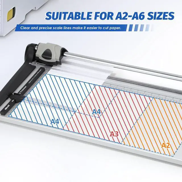 Alt view image 6 of 7 - Rotary Paper Trimmer, 15 Sheets Heavy Duty Paper Trimmer, 670mm(26.37") Cutting Length, Commercial Grade Rotary Paper Cutter for Home/Office/School, Black & Silver