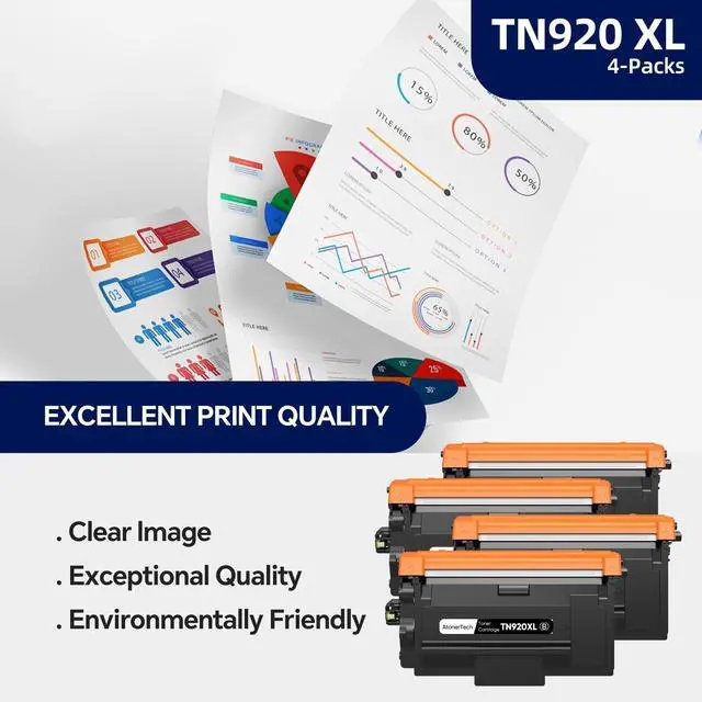 Alt view image 5 of 5 - TN920XL TN920 High Yield Toner Cartridge HL-L6210DW Compatible for Brother TN920 TN920XL TN920XXL | HL-L6210DW MFC-L5915DW MFC-L5710DW HL-L5210DW HL-L6310DW MFC-L6810DW Printer 4-Pack Black