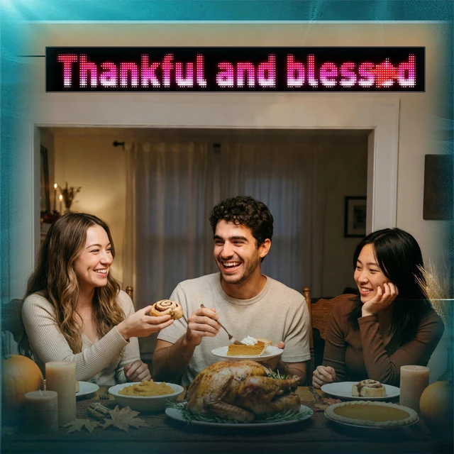 Alt view image 4 of 5 - Large Programmable LED Sign, P10 Resolution Indoor Windows LED Signs, Bluetooth APP, for Business Bars Gaming Rooms Restaurants Festivals Cars (77"x 8")