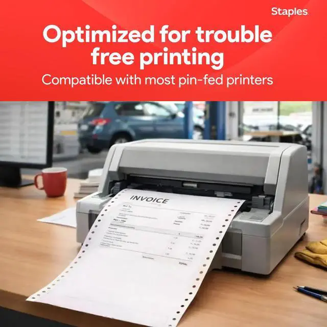 Alt view image 6 of 7 - Multi-Part Colored Computer Paper, 9 1/2" x 11", 3-Part, Carbonless, 1100 Sheets