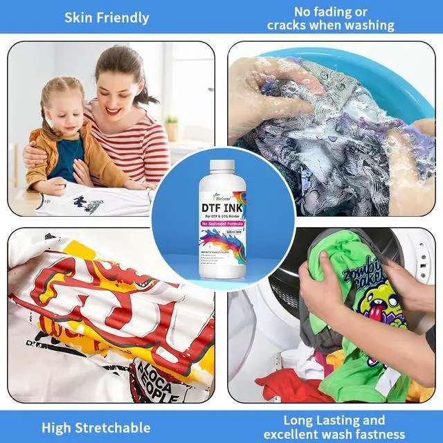 Alt view image 5 of 7 - DTF Ink 6x500ml No Sediment Formula Ink Refill ET-8550 L1800 | Ink Kit for XP600,I3200,R1390,XP15000,ET2800,L800,L805 for All DTF Printers&Film,Clog-Resistant,Smooth Ink Flow(2Wh,CMYK)