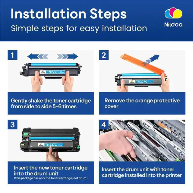 Alt view image 4 of 7 - TN227 TN-227C/M/Y Toner Cartridge High Yield Compatible TN227C TN227M TN227Y Replacement for Brother TN227C/M/Y TN-227 HL-L3230CDW HL-L3210CW MFC-L3750CDW Printer Ink 3 Pack