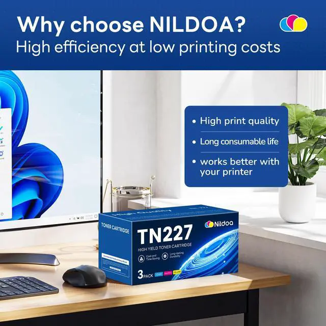 Alt view image 7 of 7 - TN227 TN-227C/M/Y Toner Cartridge High Yield Compatible TN227C TN227M TN227Y Replacement for Brother TN227C/M/Y TN-227 HL-L3230CDW HL-L3210CW MFC-L3750CDW Printer Ink 3 Pack
