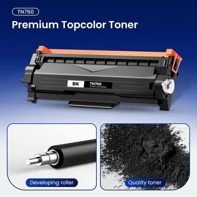 Alt view image 4 of 7 - 4PK TN760 Toner Black Replacement for Brother TN-760 TN 760 TN730 TN-730 | TN-730/TN-760 Works with HL-L2350DW L2395DW L2370DW MFC-L2710DW L2750DW DCP-L2550DW Printer (4PK TN-760 black toner)