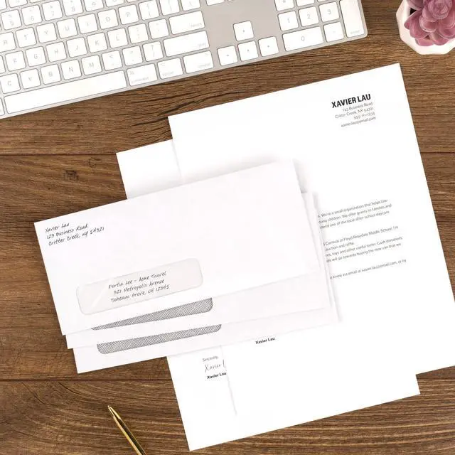 Alt view image 4 of 6 - #10 Envelopes, Letter Size, 4-1/8" x 9-1/2", Security Printed Lining for Privacy, Press-It Seal-It Self Adhesive Closure, Left Viewing Window Mailing Envelopes, 500 Count (742022) | (Pack of 5)