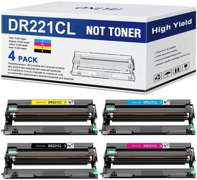 Main image of Compatible DR221 Drum Unit (NOT Toner) Replacement for Brother DR221CL DR-221CL DR221 DR 221 CL for Brother MFC-9130CW MFC-9330CW HL-3170CDW HL-3180CDW HL-3140CW MFC-9340CDW Printer (4 Pack)