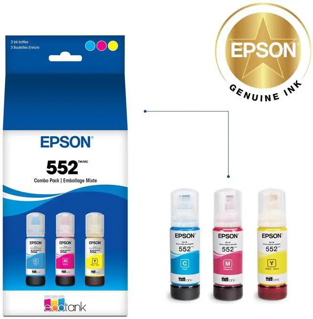 Alt view image 2 of 7 - 552 EcoTank Ink Ultra-high Capacity Bottle Three Color CMY Combo Pack (T552620-S) Works with ET-8500, 8550
