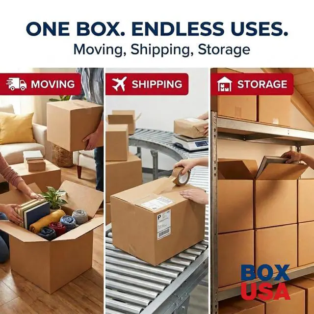 Alt view image 7 of 7 - Double Wall Shipping Boxes Medium 15"L x 15"W x 15"H 15-Pack - Corrugated Cardboard Box for Moving, Mailing, Packing, Packaging and Storage