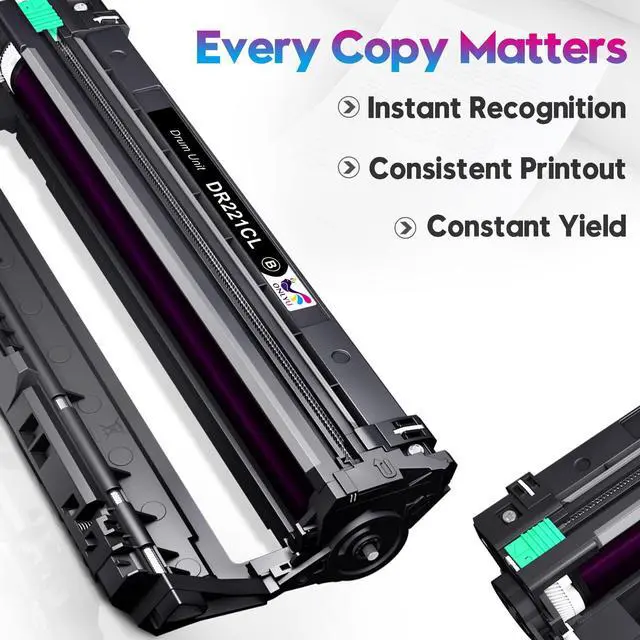 Alt view image 2 of 6 - Compatible DR221 Drum Unit (NOT Toner) Replacement for Brother DR221CL DR-221CL DR221 DR 221 CL for Brother MFC-9130CW MFC-9330CW HL-3170CDW HL-3180CDW HL-3140CW MFC-9340CDW Printer (4 Pack)