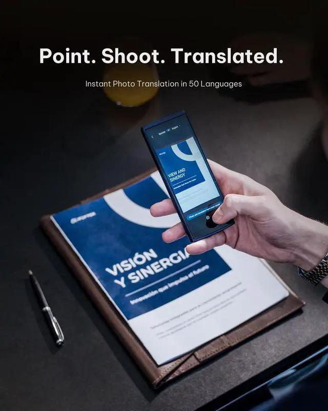 Alt view image 7 of 7 - AI Language Translator Device 2-Year Free Global Data & Real-Time Voice Translation Device, HIPAA-Compliant, 60 Languages & 18 Offline Packs for Business and Travel, Blue