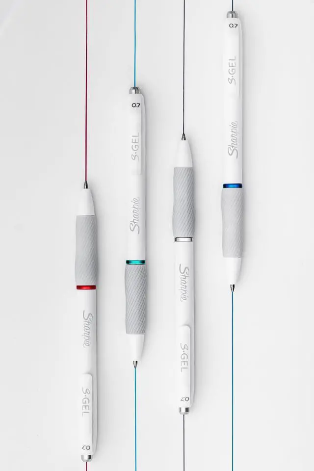 Alt view image 3 of 7 - S-Gel Pens, Fashion Barrel White Pearl, Medium Point (0.7mm), Bold Ink Colors, 8 Count (Pack of 6)
