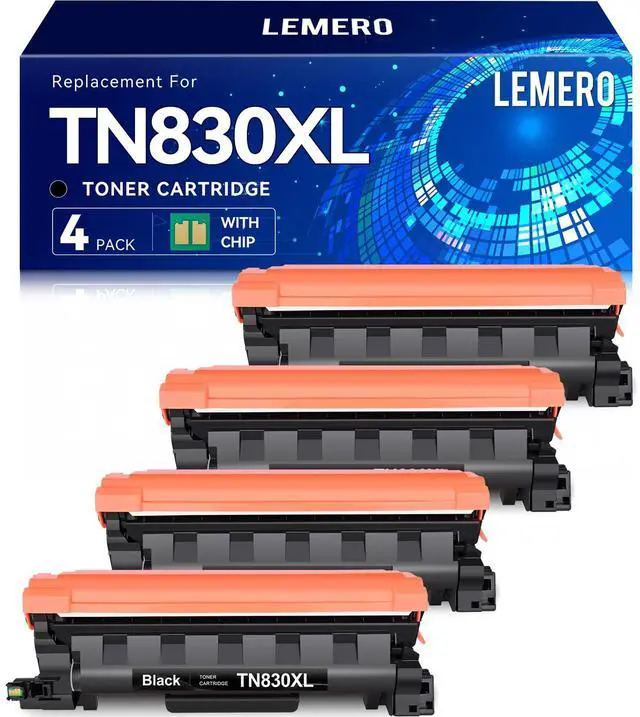 Main image of TN830XL/V/R TN830 Black Toner for Brother TN-830XL DCP-L2640DW HL-L2460DW | Compatible for Brother HL-L2480DW HL-L2405W MFC-L2820 Printer-4 Pack of TN830XL High Yield Cartridge-Print up to 3,000 Pages