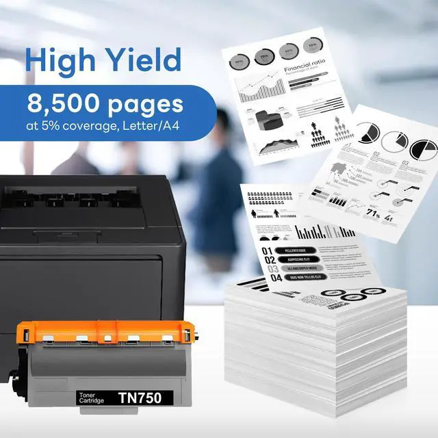 Alt view image 3 of 6 - TN750 TN-750 TN-720 TN720 Compatible High-Yield Black Toner Cartridge Replacement for Brother TN-750 TN750 TN-720 MFC-8810DW MFC-8710DW MFC-8950DW (2 Pack)