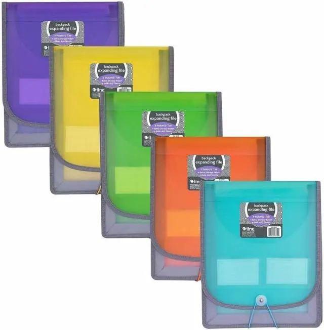 Main image of 7-Pocket Vertical Expanding Backpack Organizer File, 1 File, Color May Vary (58700), Assorted, 1" x 10 1/4" x 12 3/4" (Pack of 12)